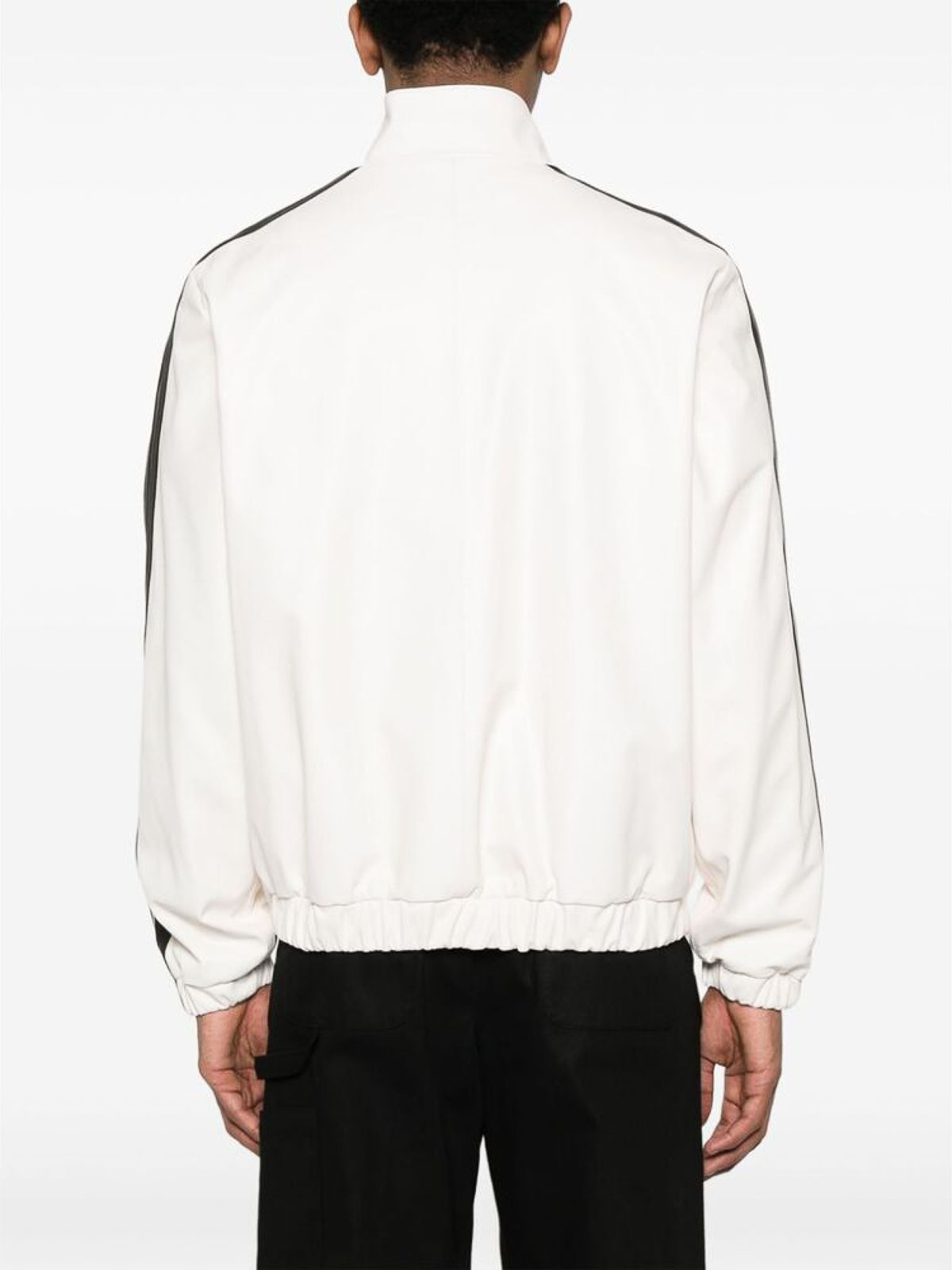 Palm Angels Men's Bicolor Leather Track Jacket In Black