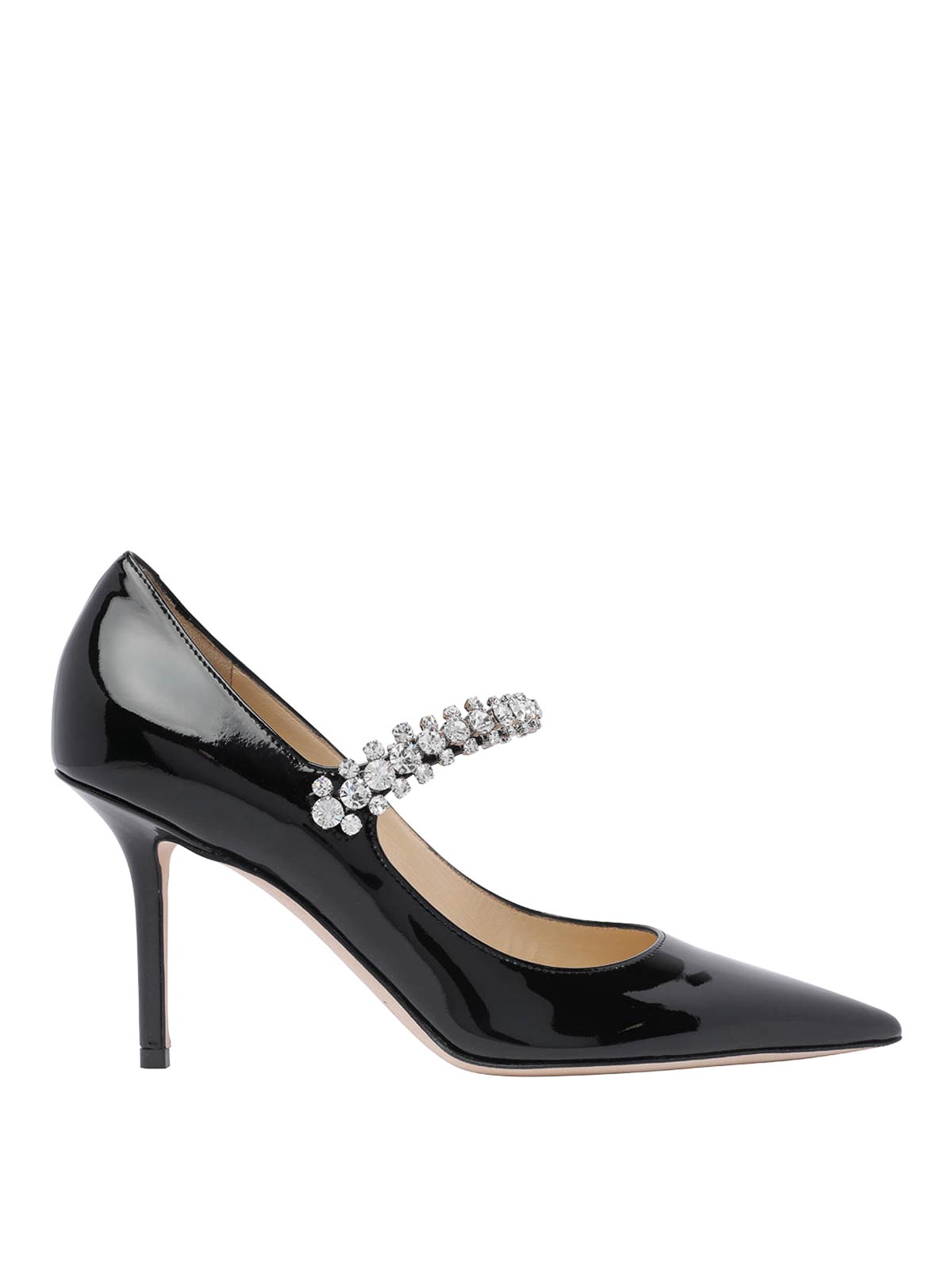 Jimmy Choo Bing 85 Embellished Patent Leather Pumps In Black