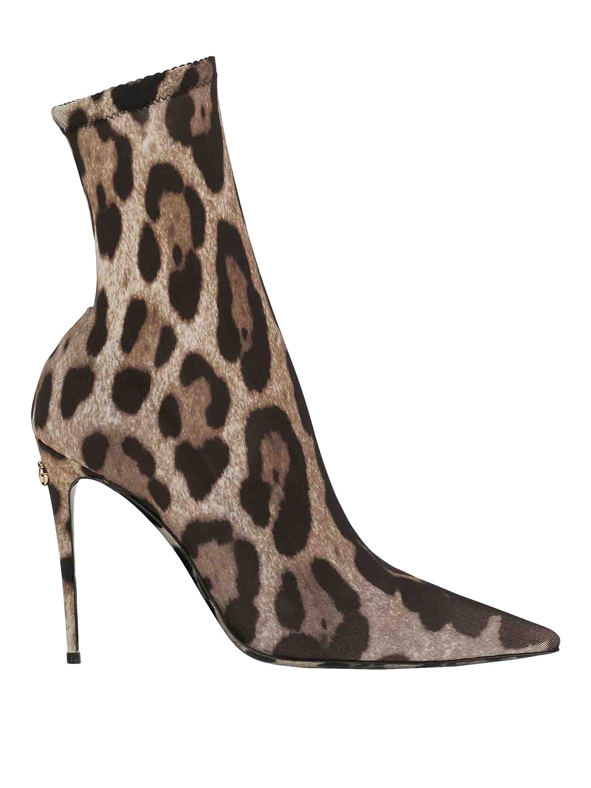 Dolce & Gabbana Kim Dolce&gabbana Leopard-print Stretch Fabric Ankle Boots In Brown